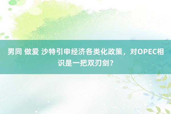 男同 做爱 沙特引申经济各类化政策，对OPEC相识是一把双刃剑？